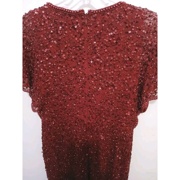 Adriana Papell Beaded Sequin Midi Dress Sz 0 Petite Holiday Christmas New Year's - Picture 8 of 16